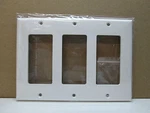 Lot Of 10 Premier Three 3 Gang Decorator Rocker Switch Cover Wall Plate - White. Fixed Price $19.99.