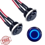 Dmwd 19MM Metal Momentary Push Button Switch 12-24V Blue Led Raised Head. Fixed Price $20.00.