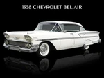 1958 Chevrolet Bel Air 4-DOOR In White New Metal Sign: 12X16" Ships Free. Fixed Price $34.88.