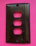 *nos* 154372-P & UNILINE-3 Plug Outlet Cover (brown)-free Shipping*. Fixed Price $8.99.