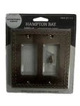 Hampton Bay Amelia 2-GANG Rocker Metal Wall Plate Antique Nickel Finish 93RRANHB. Fixed Price $5.00.