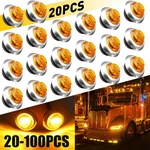 3/4" Round Amber Led Marker Light With Stailness Base For Truck TRAILER1-5SET. Fixed Price $100.46.