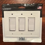 Brand New Somerset Cast Stone 3 Switch Wall Plate Outlet Triple Bright White. Fixed Price $10.99.