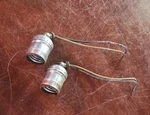 2 Matching Small Nickel Brass Leviton Vtg Wall Ceiling Light Fixture Sockets. Fixed Price $8.00.
