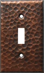 Single Toggle Hammered Copper Switch Plate. Fixed Price $18.99.