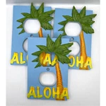 Borders Unlimited Set Of 3 Aloha Palm Tree Light Switch Plate Covers. Fixed Price $12.00.