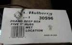 Mulberry Metal 2 Gang Deep Box Five 1 " Hubs Wet Locations 30596 Nos. Fixed Price $15.00.