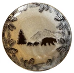 Gibson Stoneware Backcountry Bear 10.75" Dinner Plates SET/2 & Cubs Exc!. Fixed Price $14.00.
