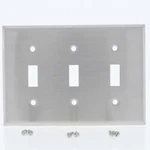 Eaton Non-magnetic Stainless Steel 3-GANG Toggle Switch Cover Wallplate 93073. Fixed Price $8.54.