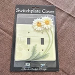 Ibis & Orchid Design Ladybug Daisies Hand Painted Double Switch Plate Cover. Fixed Price $12.35.
