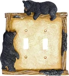 Black Bear Log Double Toggle Switch Wall Plate Cover Cabin Lodge Home Decor. Fixed Price $17.99.