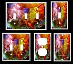 Glass Art Colorful Abstract Light Switch Cover Plate Made In Usa. Fixed Price $7.39.
