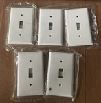 Lot Of 5 Cooper Wiring Light Switch Plate White Single Toggle Wall Cover Sealed. Fixed Price $19.99.