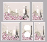Paris Eiffel Tower Pink Floral # 10 Light Switch Cover Plate U Pick Size. Fixed Price $7.49.