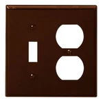 Leviton Brown 2-GANG Toggle Switch & Receptacle Wall Plate New 85005. Fixed Price $6.55.