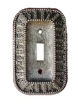 Vintage 1968 Ornate Silver Metal Amer Tack Light Switch Plate Cover. Fixed Price $25.00.