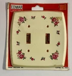 *brand New* Vintage Edmar Creations Double Light Switch Cover White Flowers Nos. Fixed Price $14.95.