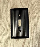Vintage Bryant Uniline Light Switch Wall Plate Cover Ribbed Brown Mcm. Fixed Price $11.00.