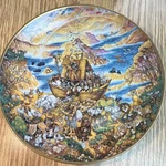 Christian Collectible Plate Noah's Ark Scene W/ Disc Adhesive Hanger England 8. Fixed Price $22.99.