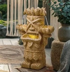 Small Lighted Tiki Fountain Tropical Polynesian Indoor Outdoor Waterfall. Fixed Price $135.89.