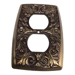Holton Prod. Ornate Socket Cover Plate Gold/black Style #3051 Scroll, Flowers. Fixed Price $12.90.