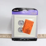 Amerelle Ascher 2 Gang 1-TOGGLE And 1-DUPLEX Steel Wall Plate White. Fixed Price $5.90.