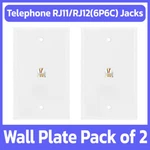 Pack Wall 6P6C RJ11 RJ12 Telephone Line Jack Faceplate - White. Fixed Price $14.19.