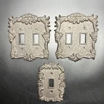 2-5"X6" Bronzetone Cast Iron Ornate Double Light Switch Plate Covers& 1 Single. Fixed Price $32.89.
