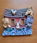Vtg Noah Ark Double Light Switch Cover 3D Resin 1996 Figi Kids Baby Nursery. Fixed Price $16.00.
