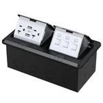 20 Amp 3-PORT RJ45 Stainless Steel Dual Pop-up Floor Electrical Outlet Box Kit. Fixed Price $59.99.