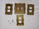 4 Piece Vintage 1968 American Tack & Hardware Solid Brass Outlet Covers. Fixed Price $25.00.