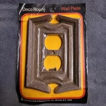 Vtg American Tack Deco Room Outlet Plate Wall Faux Wood Grain Nos Plug. Fixed Price $14.98.