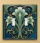 Art Nouveau Vine-stained Glass Design Light Switch Plate Outlet Cover Home Decor. Fixed Price $17.29.