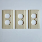 Lot 3 & Uniline Ribbed Ivory Bakelite Outlet Cover Plate Mcm Single Gang. Fixed Price $6.99.