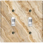 Metal Light Switch Outlet Cover Wall Plate Beige Tan Granite Marble Print MBL106. Fixed Price $8.99.
