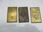3 Antique Round Outlet Receptacle Plate Plug Hinged Lid Covers. Fixed Price $28.64.