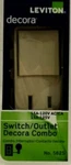 Leviton 05625-0IS 15 Amps Combination Switch & Receptacle Ivory Pk. Fixed Price $7.78.