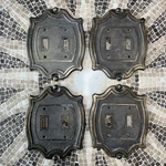 Melard Monticello Duplex Switch Plates, Lot Of 4, Antique 1979 Brass. Fixed Price $40.00.