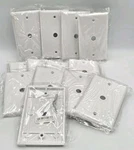 Lot Of 13 New Cooper 2128W White 1-GANG Phone .375" Coax Cable Wallplates Cover. Fixed Price $19.29.