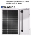 Eco-worthy 100W Solar Panel 18V Monocrystalline 2 Pack Rv Boat Off Grid. Fixed Price $129.95.