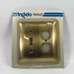 Angelo Antique Brass 74040 Two Gang Toggle Switch/duplex Outlet Combo Wall Plate. Fixed Price $9.95.