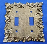 Vintage Double Toggle Switch Plate Csa Lr 26707 Copper Brass Color Floral Design. Fixed Price $10.86.
