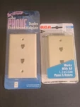 (lot Of 2) Leviton & Rca Phone Jack 6-WIRE Duplex Flush Mount Wallplate Ivory. Fixed Price $12.99.
