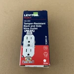 Leviton Plus 15A 125V Tamper Resistant White Outlet 5-15R TCBR1-W. Fixed Price $10.00.