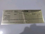 Fit For Peerless Trailer Data Plate Blank. Fixed Price $98.00.