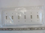 Leviton 80736-W 6-GANG White Toggle Switch Wall Plate, New. Fixed Price $5.95.