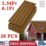 20 Pieces Panels Galvanized Steel Hardware Roofing Sheets Wall Brown. Fixed Price $168.35.