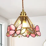 8IN Creative Glass Lamp, Pink Butterfly Single Head Pendant Light, 3-COLOR. Fixed Price $117.18.