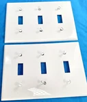 2 Pack Leviton 3-GANG Unbreakable Switch Cover Wall Plate, White, 80711-W. Fixed Price $9.94.