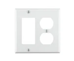 Leviton 80455-W 2-GANG 1-DUPLEX 1-DECORA/GFCI Device Combination Wallplate,. Fixed Price $7.89.
